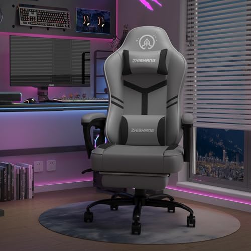 Chaise de jeu, chaise de joueur avec repose-pieds, chaise d'ordinateur